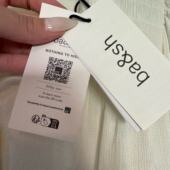 NWT ba&sh White Krizy Pleated Blouse Size 1/Small - Picture 9 of 9